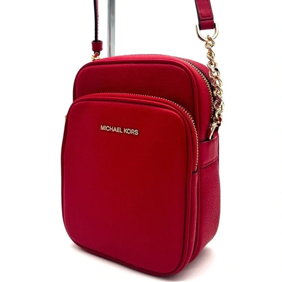 Michael Kors Medium NS Chain Xbody Bag Red/ Gold (NWT) - Picture 2 of 10